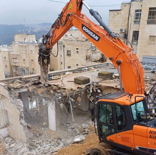 Demolishing the old structure